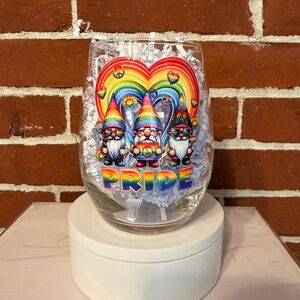 Rainbow Pride Stemless Wine Glass